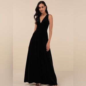 Lulus‎ black velvet sleeveless maxi dress size L